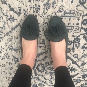 Teal Suede Loafers with tassels, Anne Klein